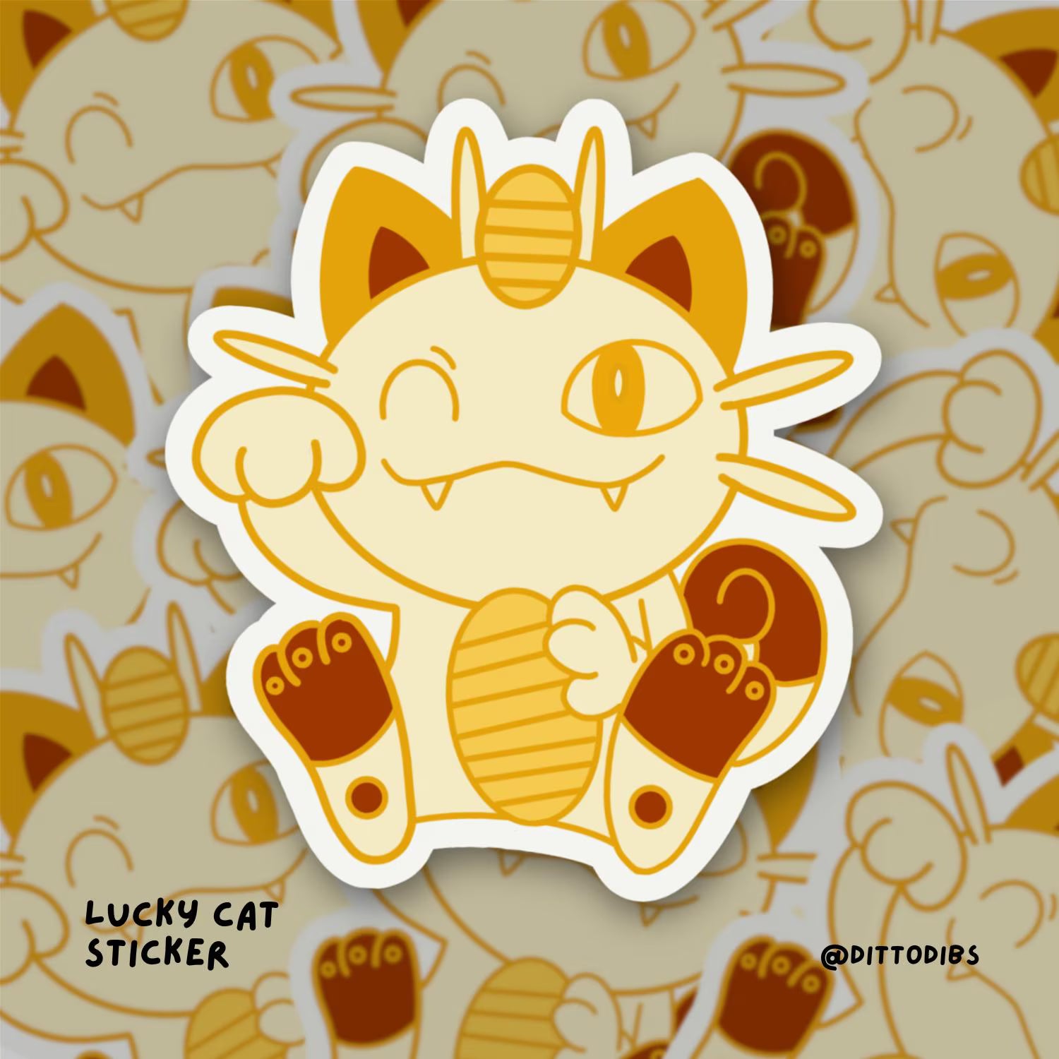 Lunar New Year Lucky Cat Pokemon Sticker